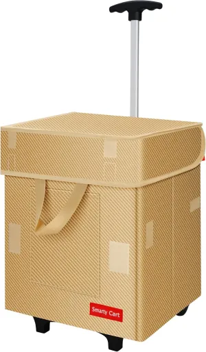 Folding Collapsible Handcart & Rolling Utility Basket Carlisle - Smart Cart with Telescopic Handle - Supermarket & Moving Grocery