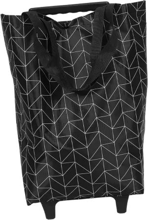 Folding Shopping Cart Stylish Utility Cart Shopping Bag Wheels for Heavy Loads