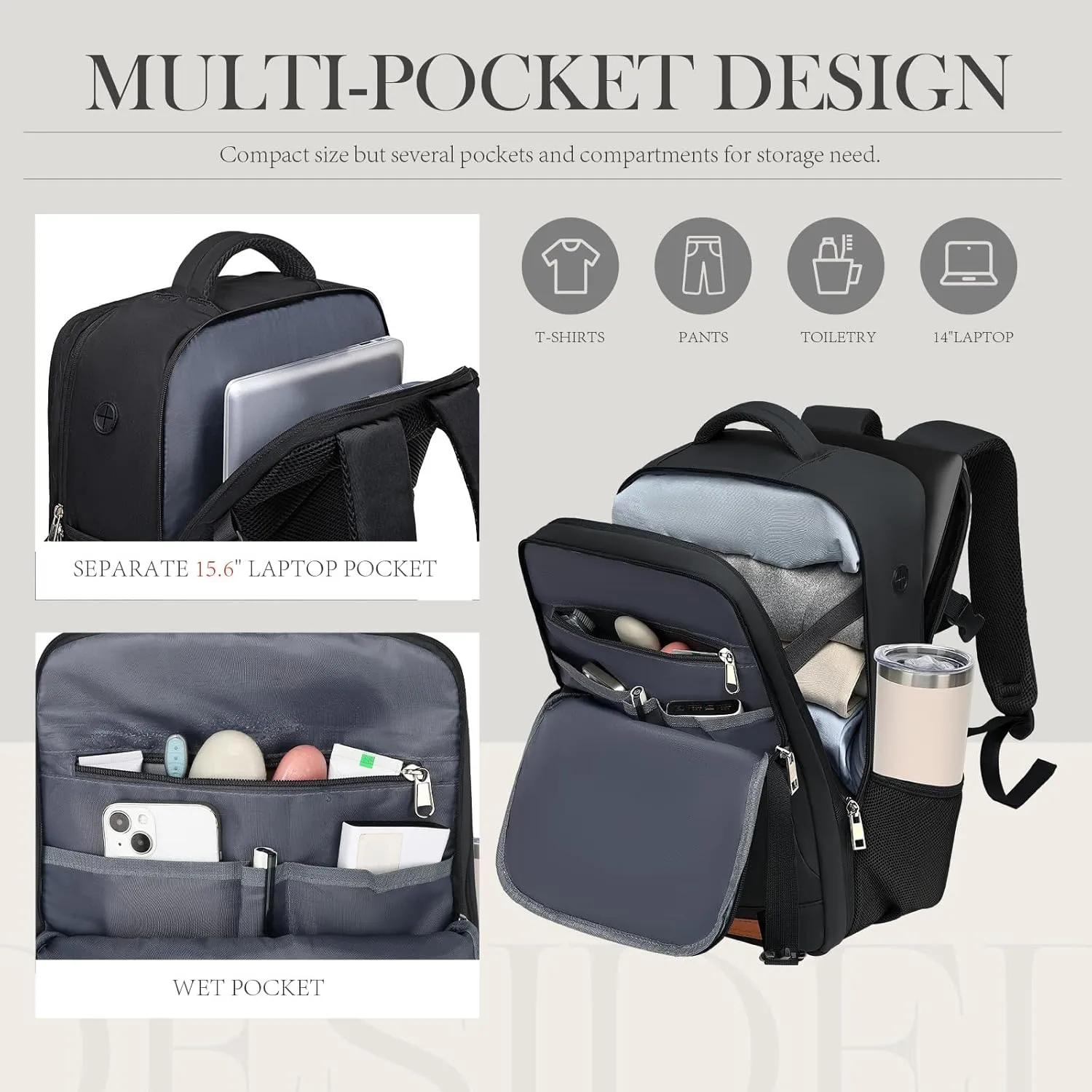 for Spirit Airlines Personal Item Bag 18x14x8 Inches Frontier Airlines Personal Item Bag Travel Backpack Carry on Flight Approved Carry on Backpack for Traveling on Airplane