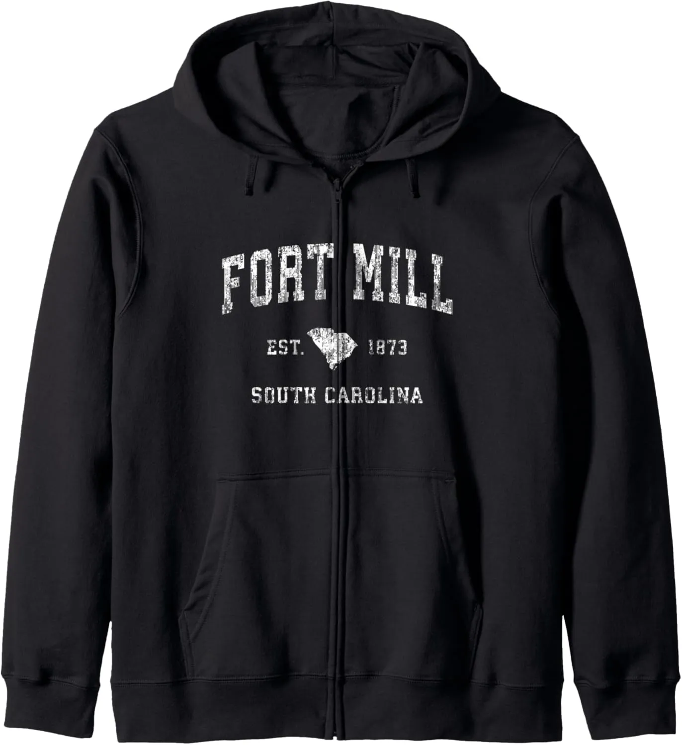 Fort Mill South Carolina SC Vintage Athletic Sports Design Zip Hoodie