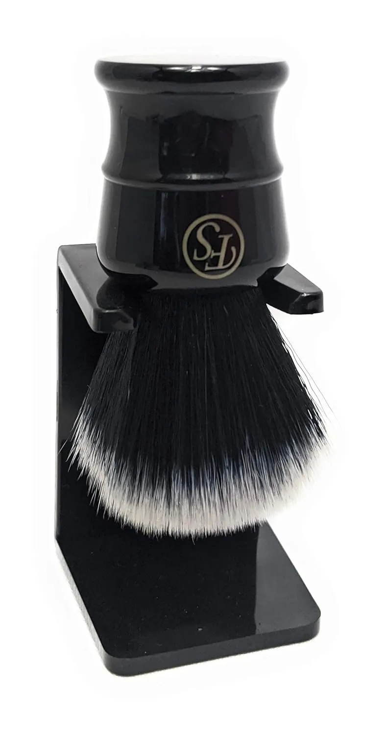 Frank Shaving Pur-Tech Synthetic Hair Shaving Brush -Quality Shaving Brush Black Handle Knot Size 21Mm Comes With Free Stand by Frank Shaving
