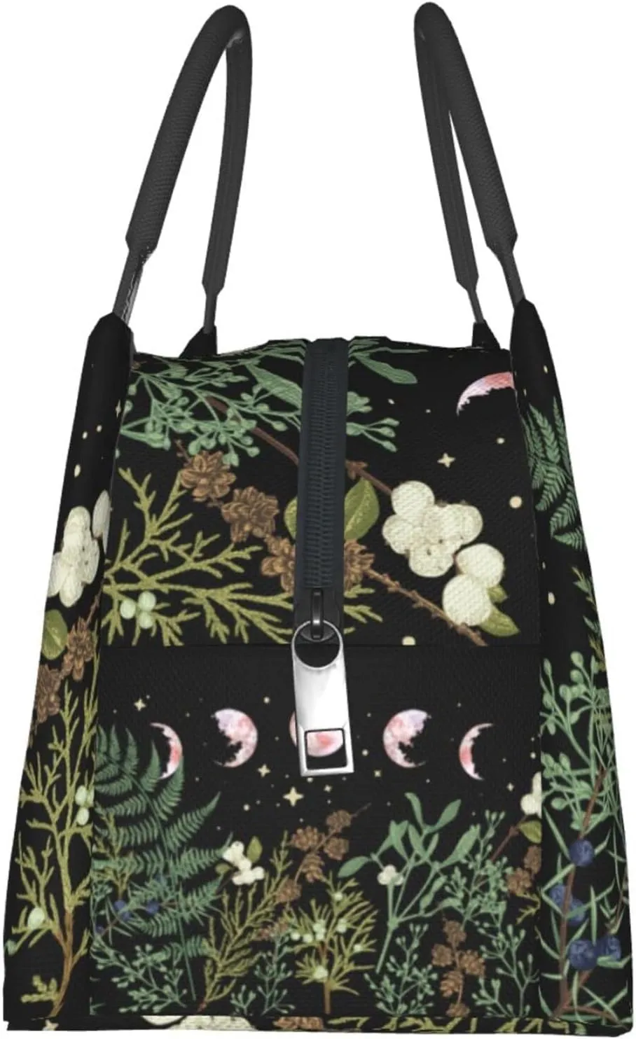 FREEHOTU Pine Forest Green Witch Moon Pattern Insulated Lunch Bags For Women Men, Reusable Lunch Cooler Bags Tote Box Meal Prep For Work Picnics Or Travel