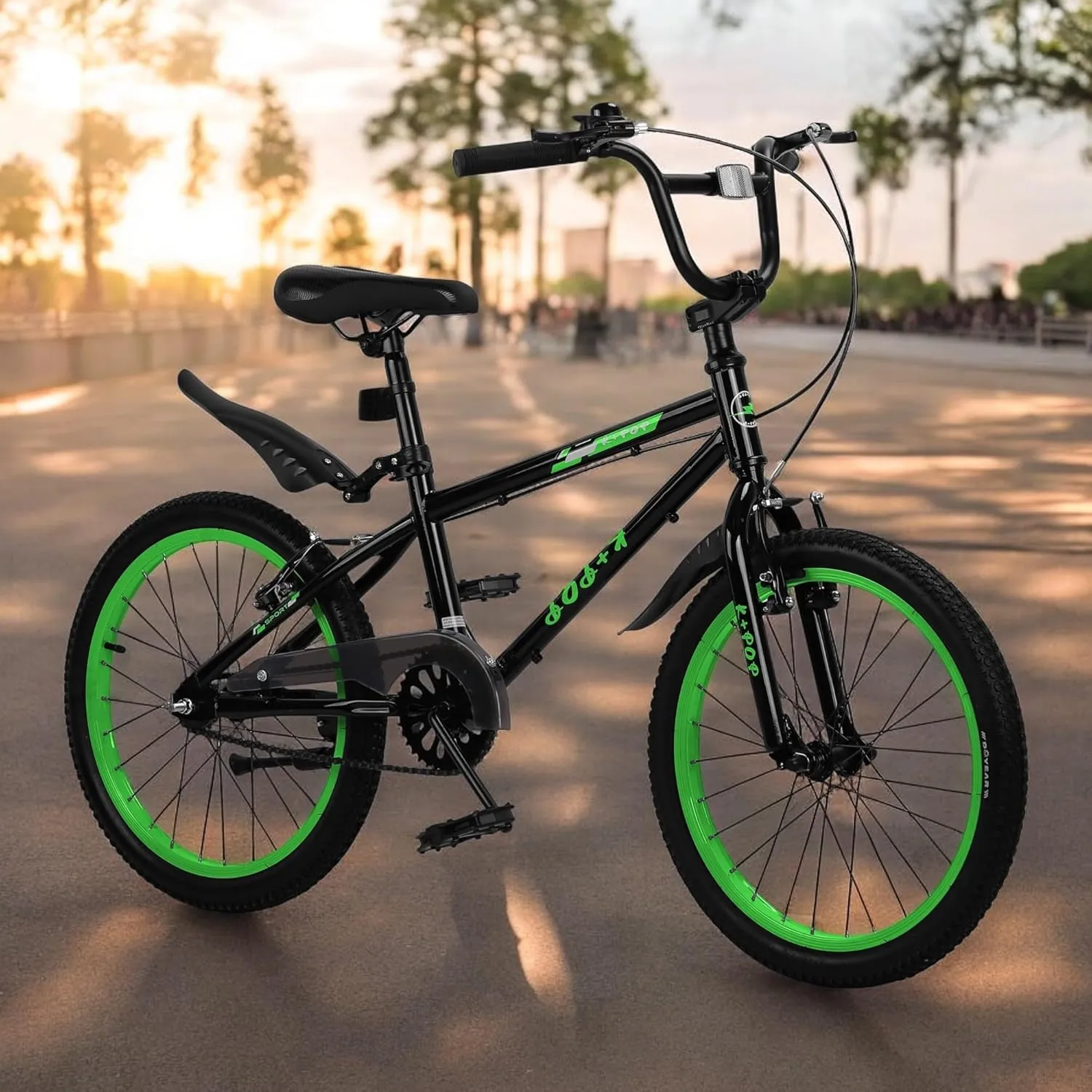 Freestyle BMX Bikes, 20/26 inch Kids Mountain Bike, Steel Frame/Adjustable Ergonomic, Single Speed Bicycles for Boys, Outdoor Cycling Bike Road Bicycle Mountain Bike, Multiple Colors