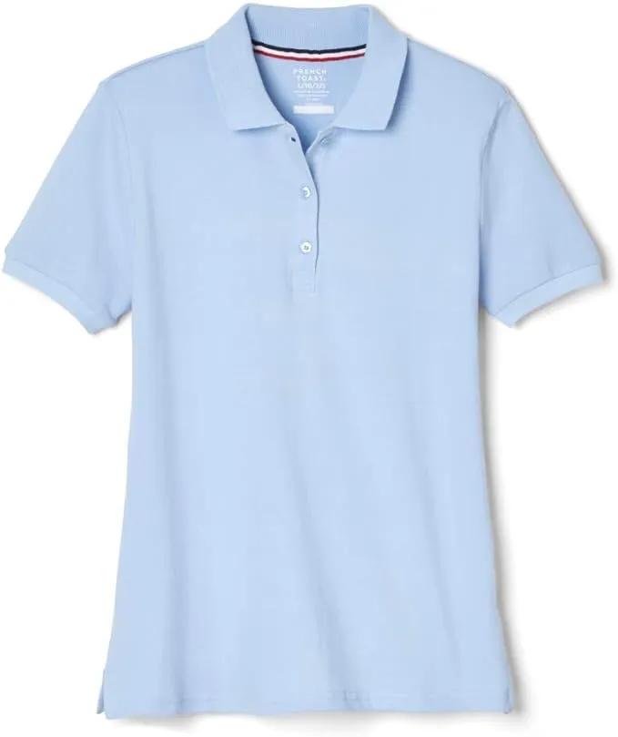 French Toast Girls Short Sleeve Fitted Stretch Pique Polo