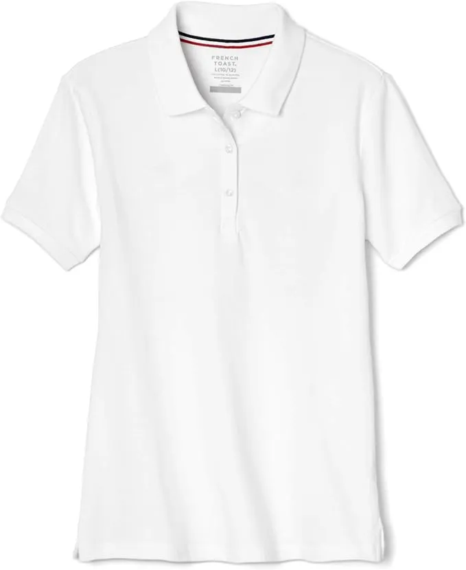 French Toast Girls Short Sleeve Fitted Stretch Pique Polo