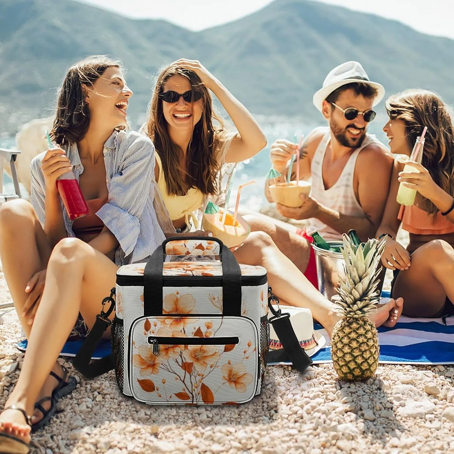 Funny Magic Basketball 22.5L Insulated Camping Coolers Bag Large Leakproof Ice Chest for Beach Travel Picnic