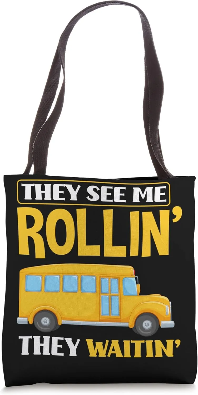 Funny School Bus Driver Tote Bag