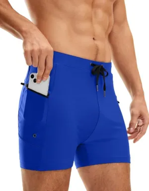 G Gradual Men's Swimsuit Trunks with Zipper Pockets Quick Dry Swimwear Bathing Suit Swim Briefs Board Shorts for Men