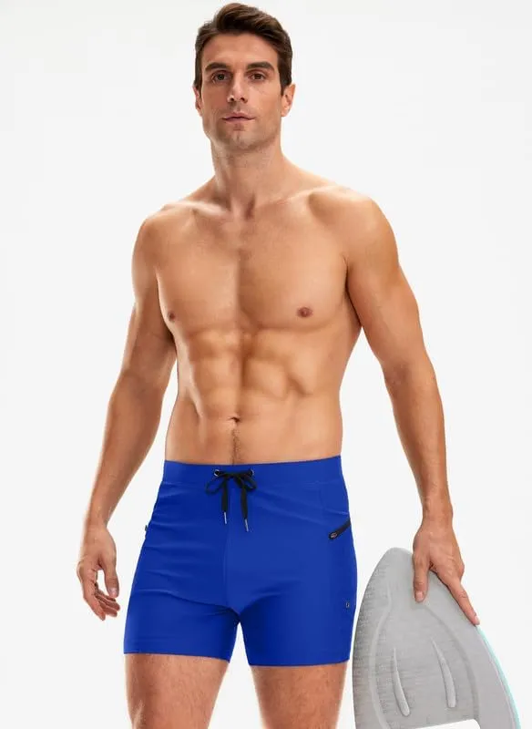 G Gradual Men's Swimsuit Trunks with Zipper Pockets Quick Dry Swimwear Bathing Suit Swim Briefs Board Shorts for Men