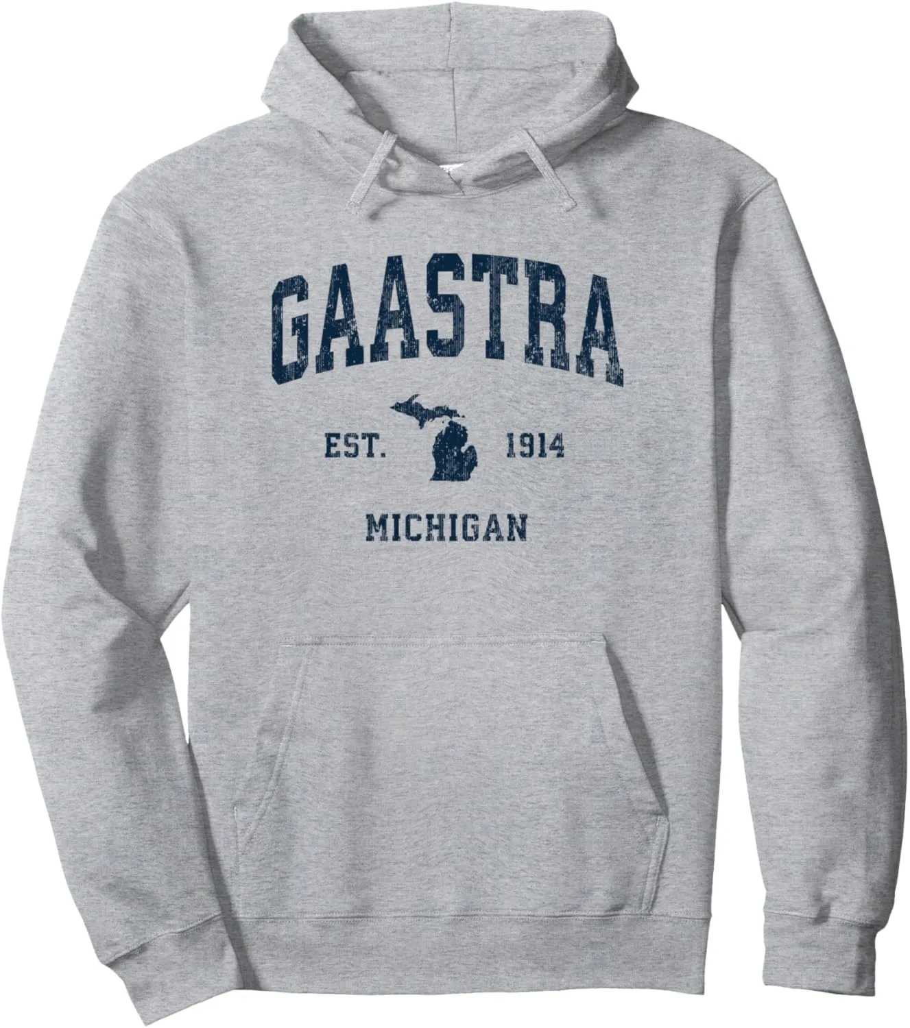 Gaastra Michigan MI Vintage Athletic Navy Sports Design Pullover Hoodie