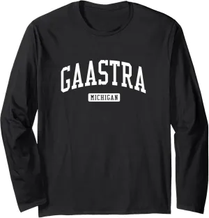Gaastra Michigan MI Vintage Athletic Sports Design Long Sleeve T-Shirt