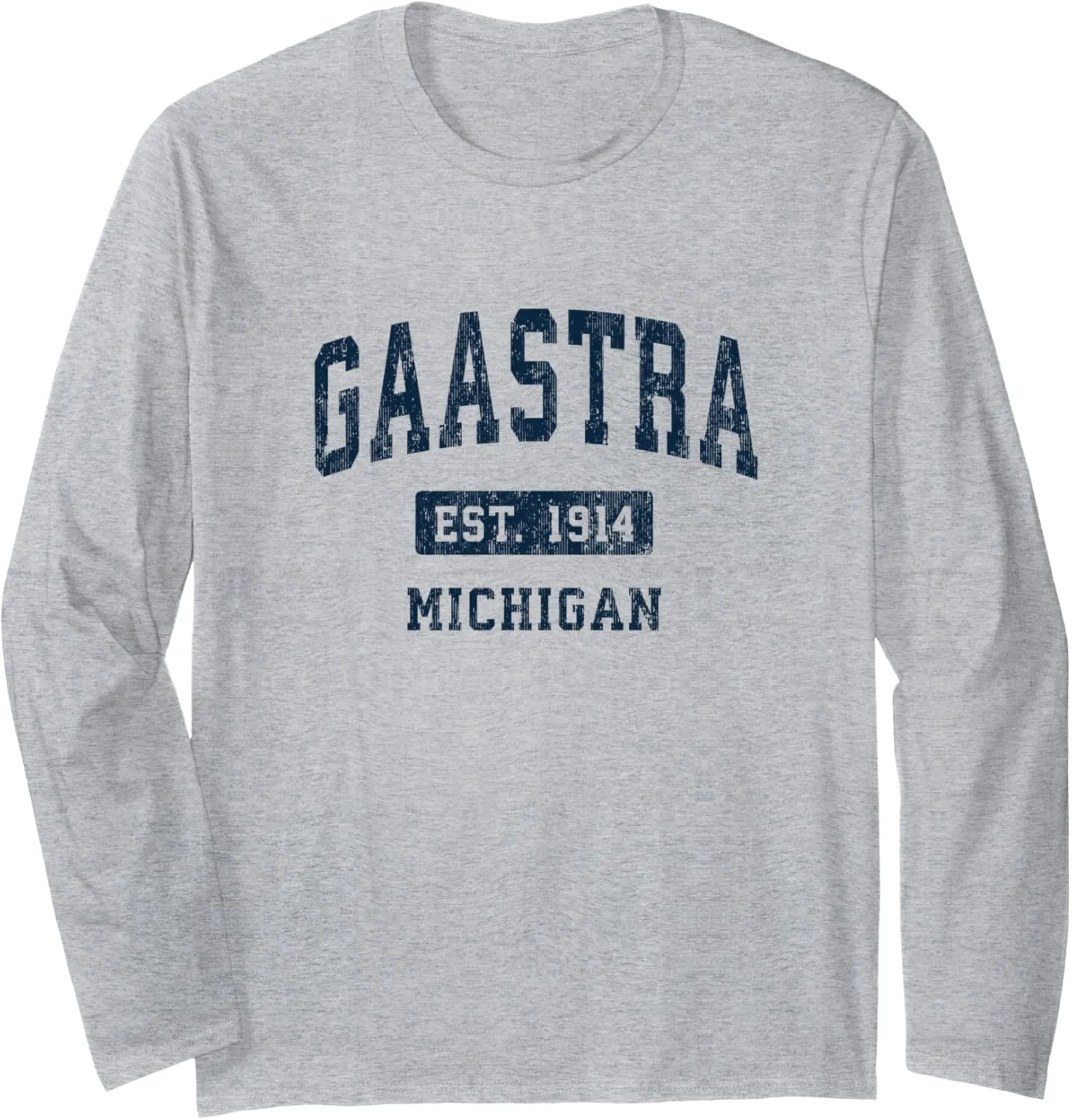 Gaastra Michigan MI Vintage Athletic Sports Design Long Sleeve T-Shirt