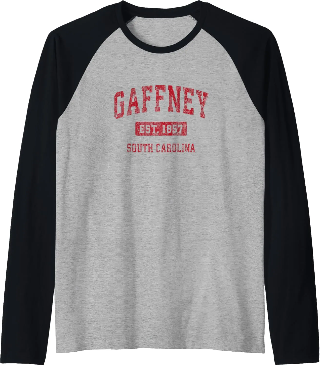 Gaffney South Carolina SC Vintage Sports Design Red Design Raglan Baseball Tee