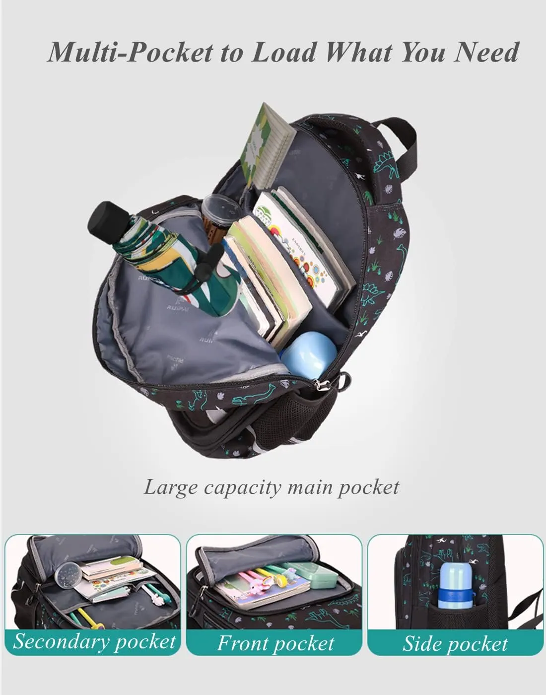 Galaxy-Print School-Bag Backpack for Boys Middle-School Elementary Bookbag