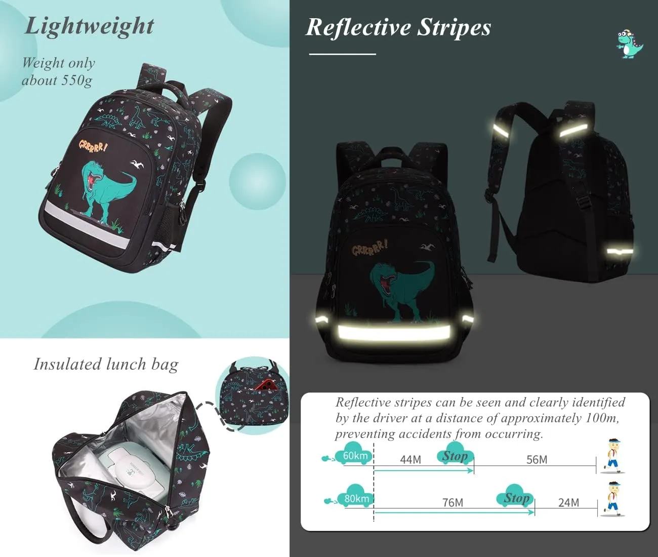 Galaxy-Print School-Bag Backpack for Boys Middle-School Elementary Bookbag