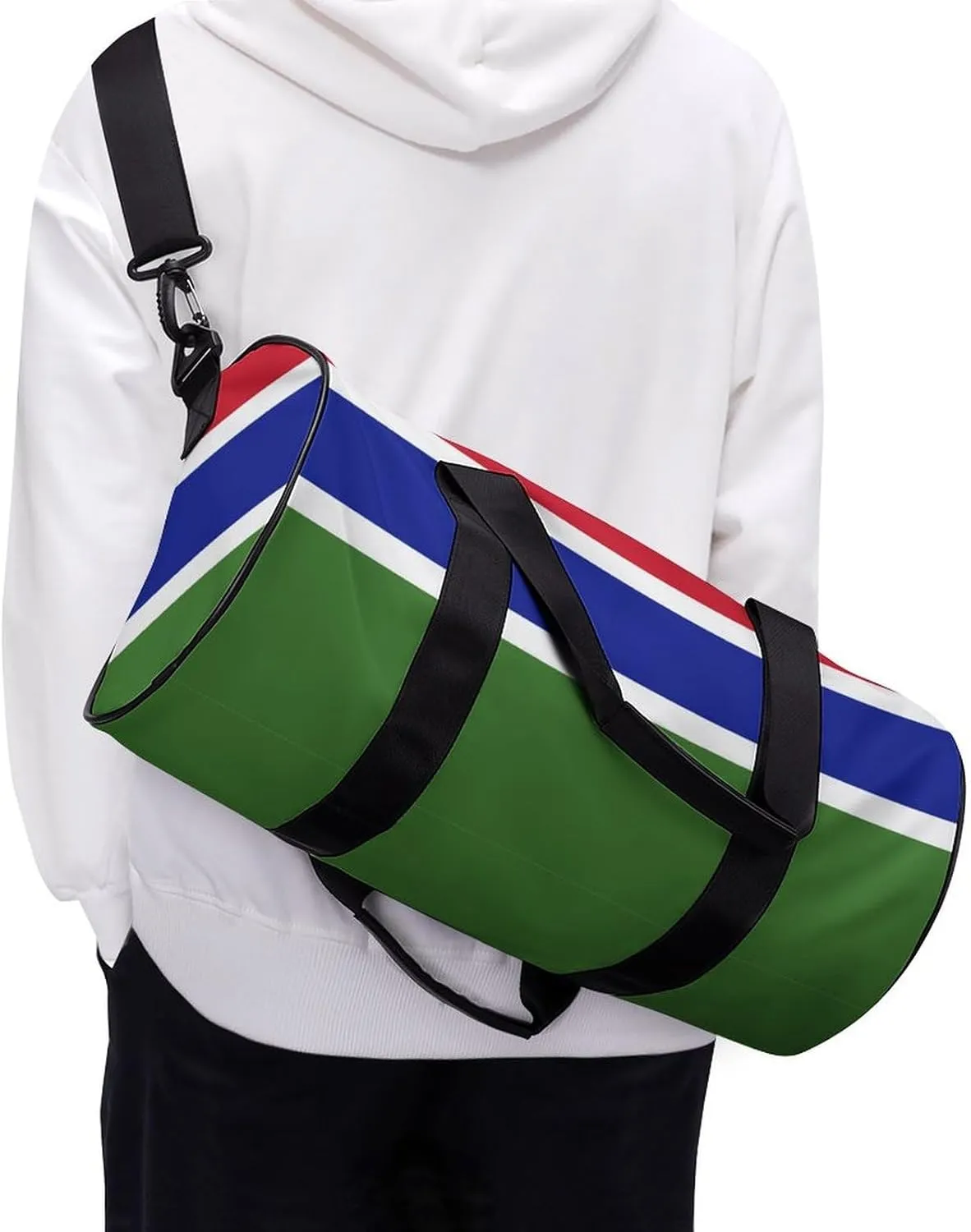 Gambia Flag Waterproof Gym Bag for Travel Dry Wet Separation for Beach Yoga Weekender