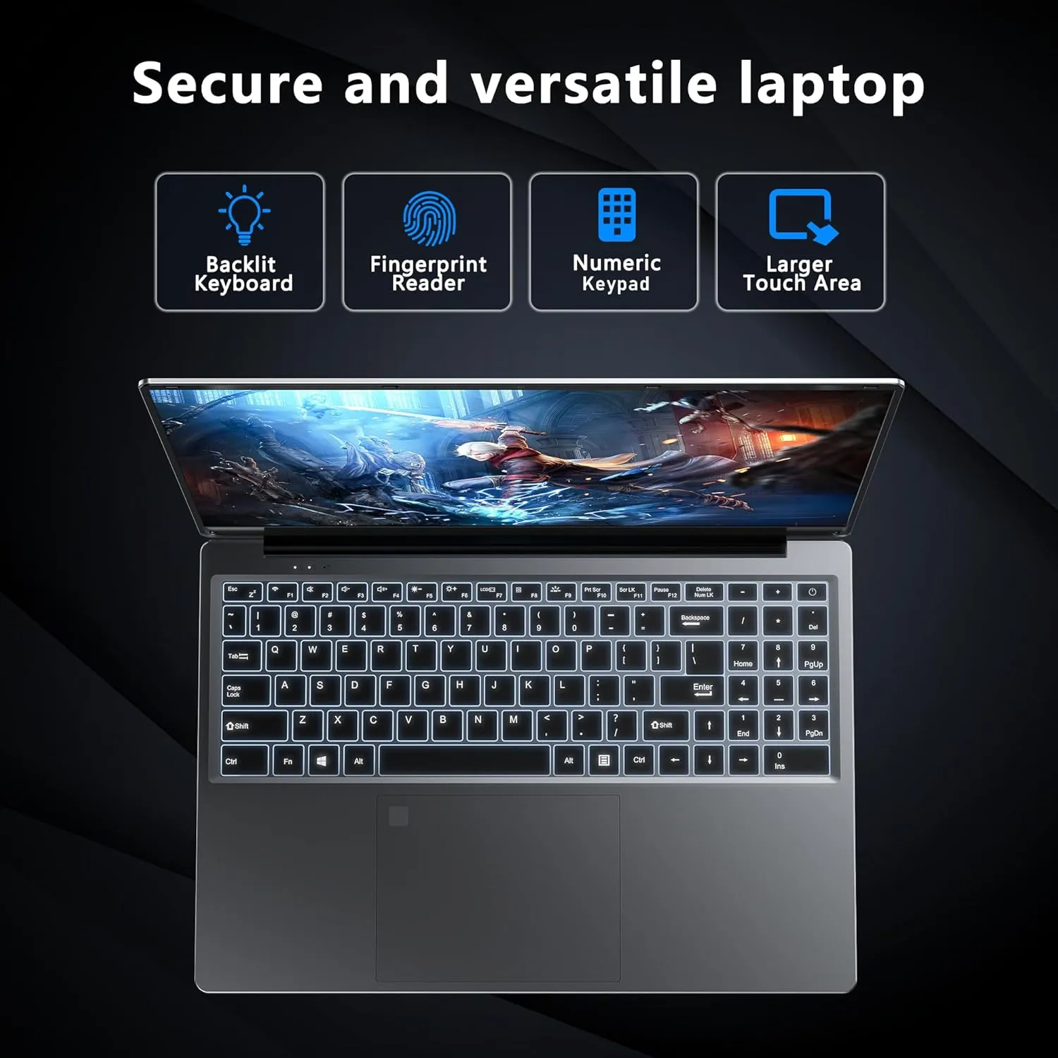 Gaming Laptop, 16 Inch FHD Display (1920 x 1200), N95 Laptop Computer (up to 3.4GHz), 16GB RAM 1TB SSD, Supports 180 Angle Opening, Bluetooth, Backlit Keyboard, Windows 11 Pro