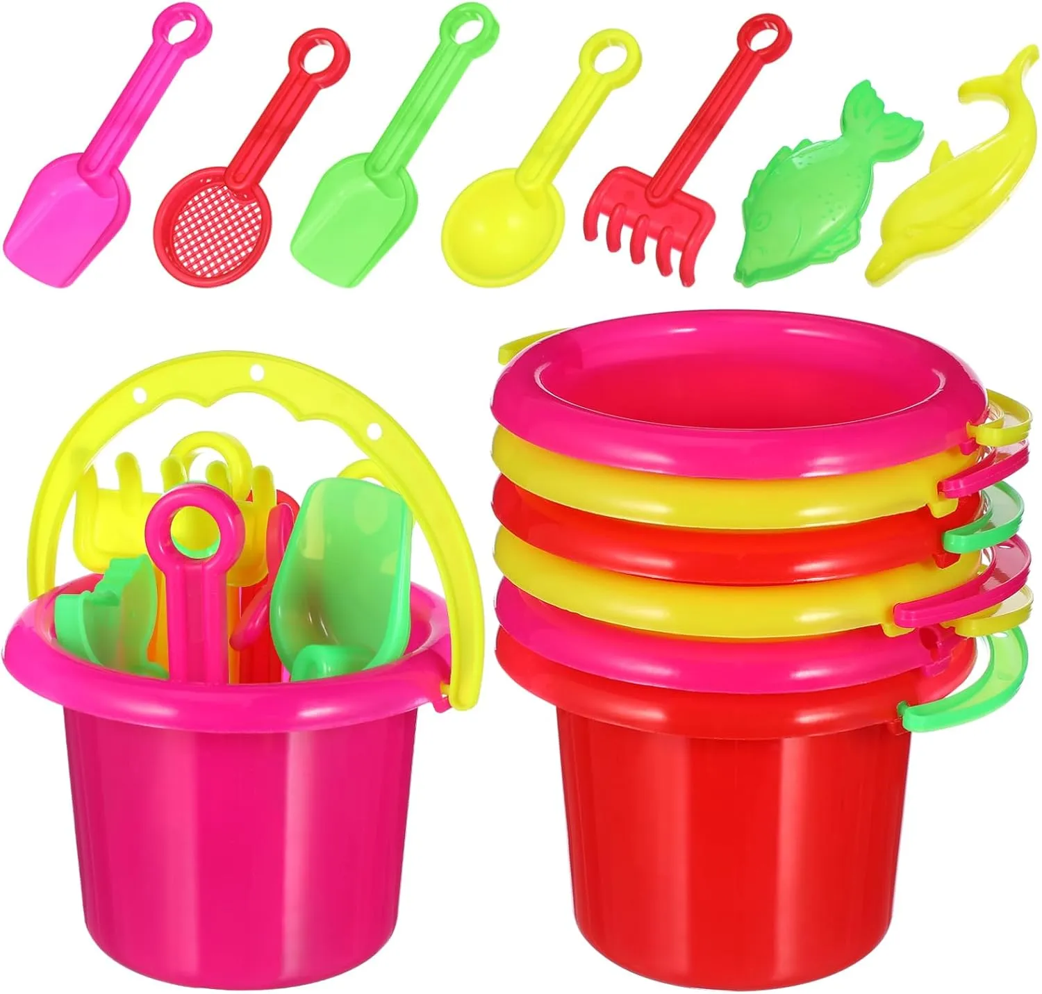 Garneck 24pcs Beach Bucket Mini Sand for Lightweight and Easy to Grip for Creative Play and Parent Interaction