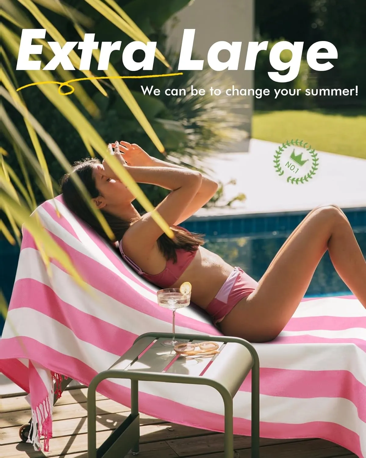 Genovega 6 Packs Oversized Stripe Turkish Beach Towel 74"x38" Thin Quick Dry Sand Free Pool Swim Towels Large XL Clearance Blanket Adult Travel Vacation Accessories Essentials Mulite Stripe