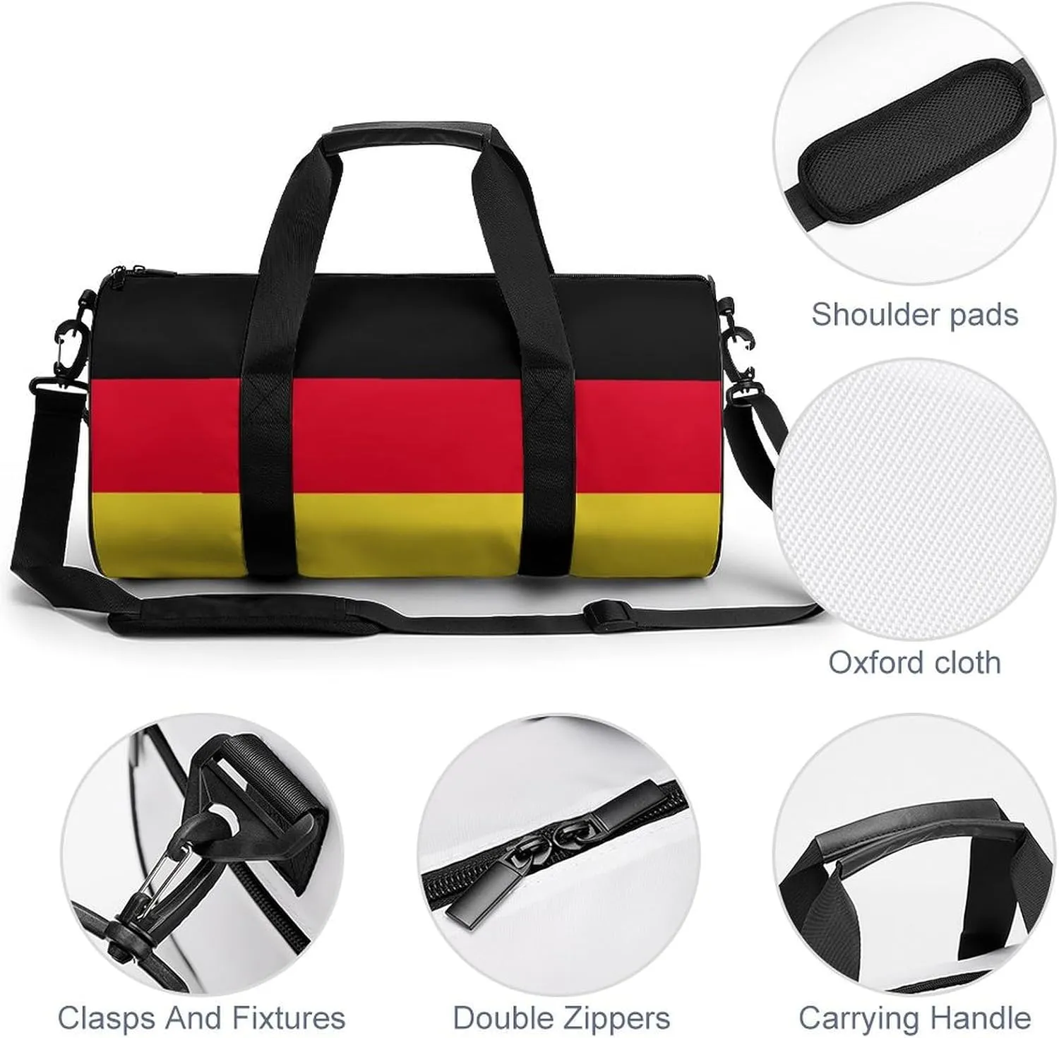 Germany Flag Sports Duffel Bag for Women Men with Wet Pocket Lightweight Gym Travel Tote