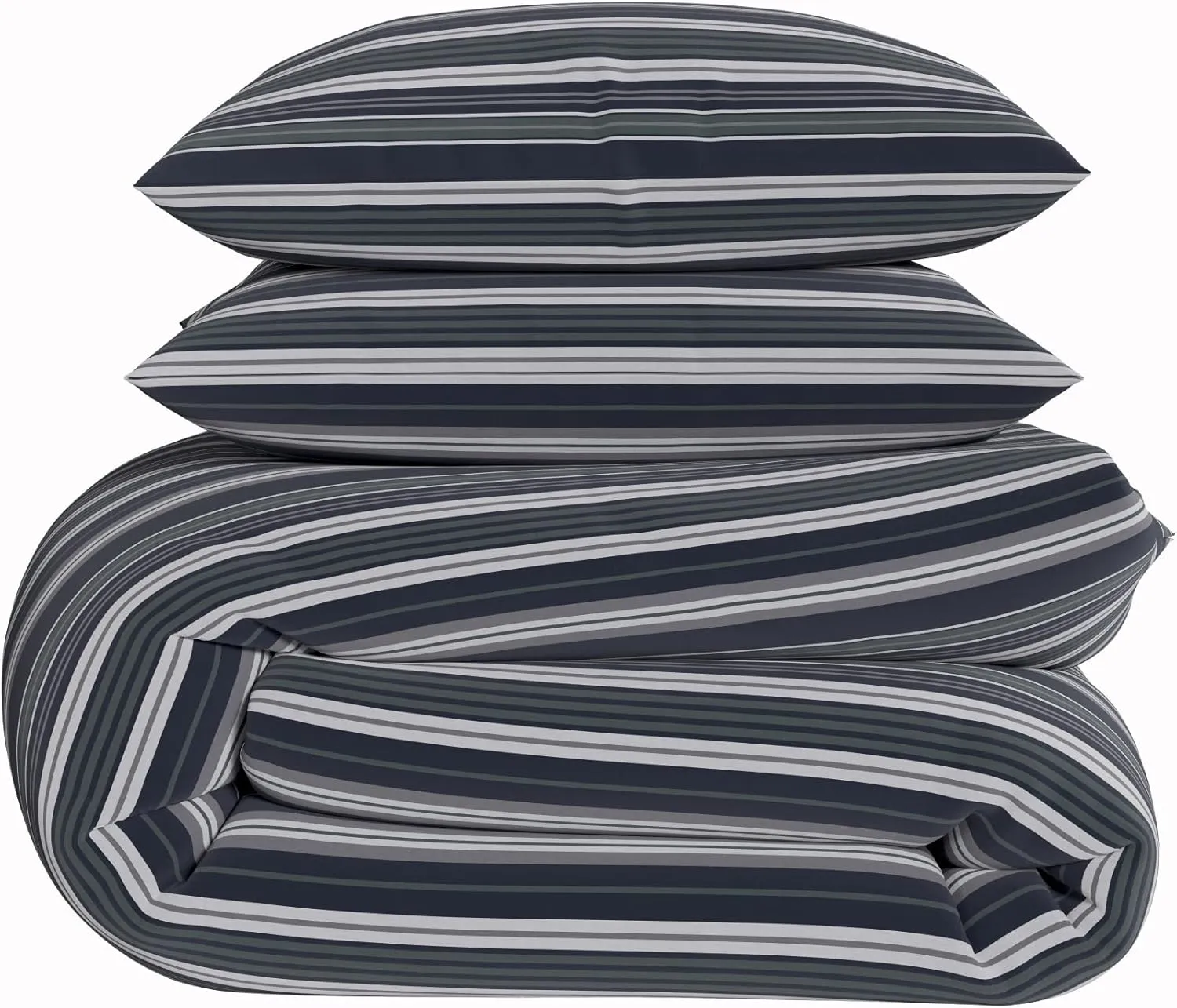 G.H. Bass & Co. Cypress Stripe 3-Piece Comforter Bedding Set, Full/Queen, Forest Green