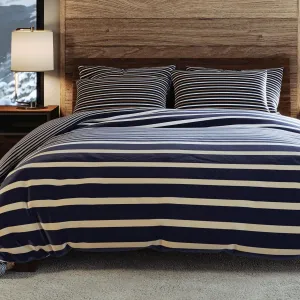 G.H. Bass & Co. Walker Stripe 3-Piece Comforter Bedding Set, King, Natural