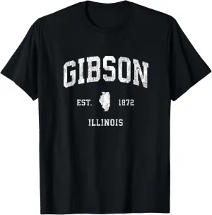 Gibson Illinois IL Vintage Athletic Sports Design T-Shirt