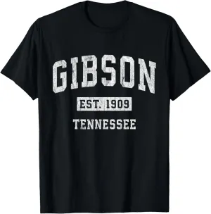 Gibson Tennessee TN Vintage Athletic Sports Design T-Shirt