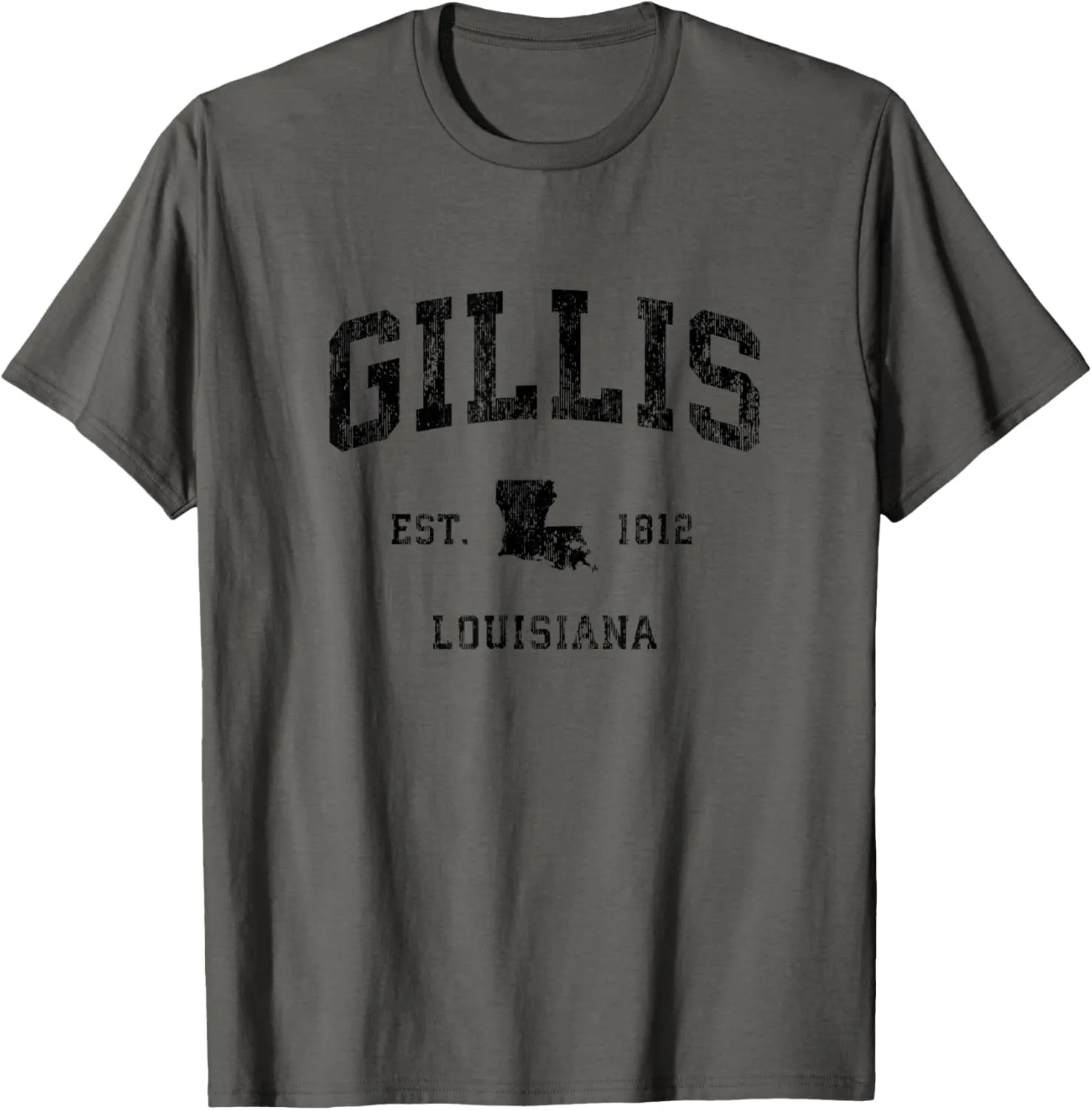 Gillis Louisiana LA Vintage Athletic Black Sports Design T-Shirt