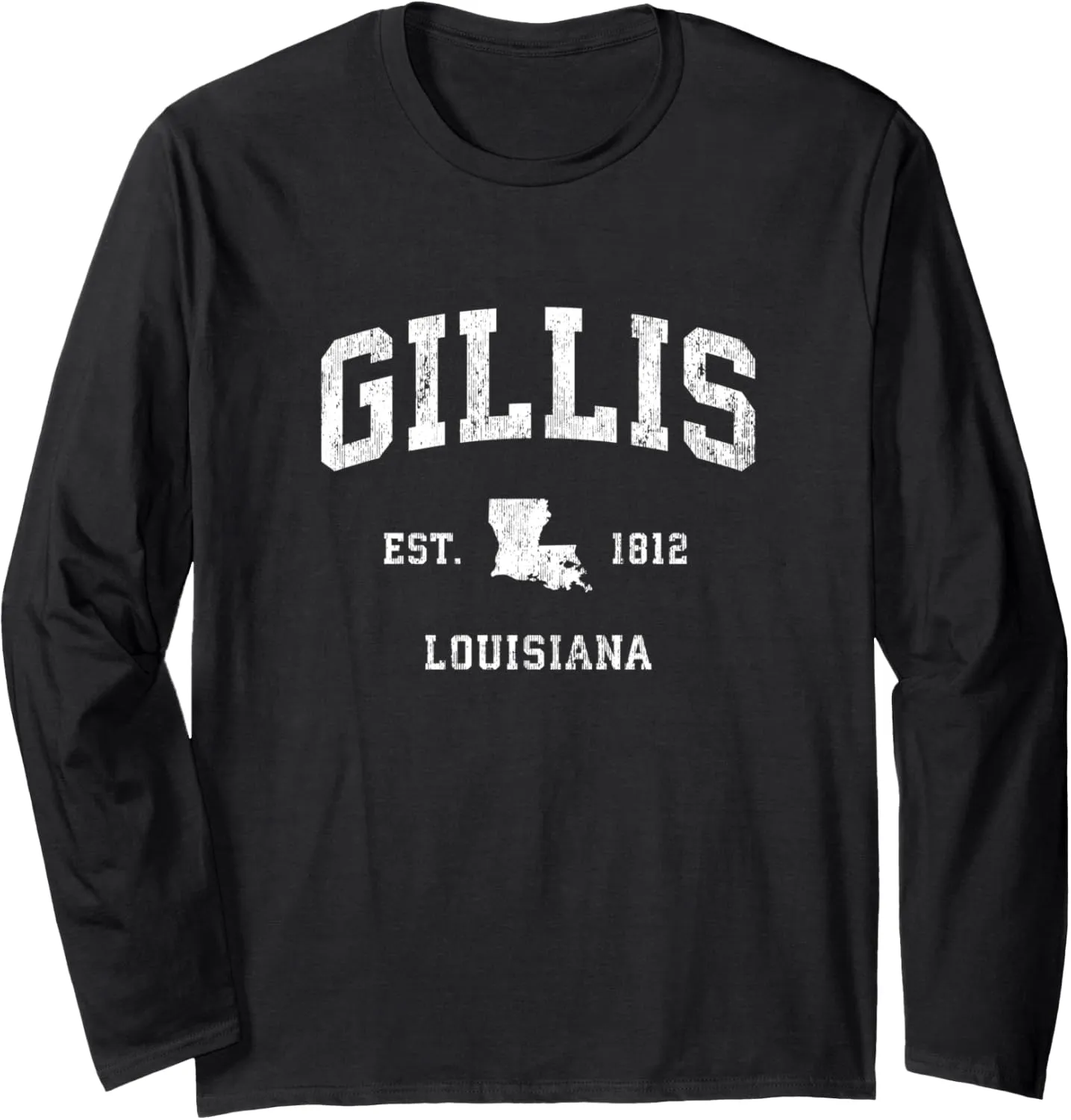 Gillis Louisiana LA Vintage Athletic Sports Design Long Sleeve T-Shirt