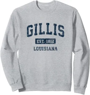 Gillis Louisiana LA Vintage Athletic Sports Design Sweatshirt