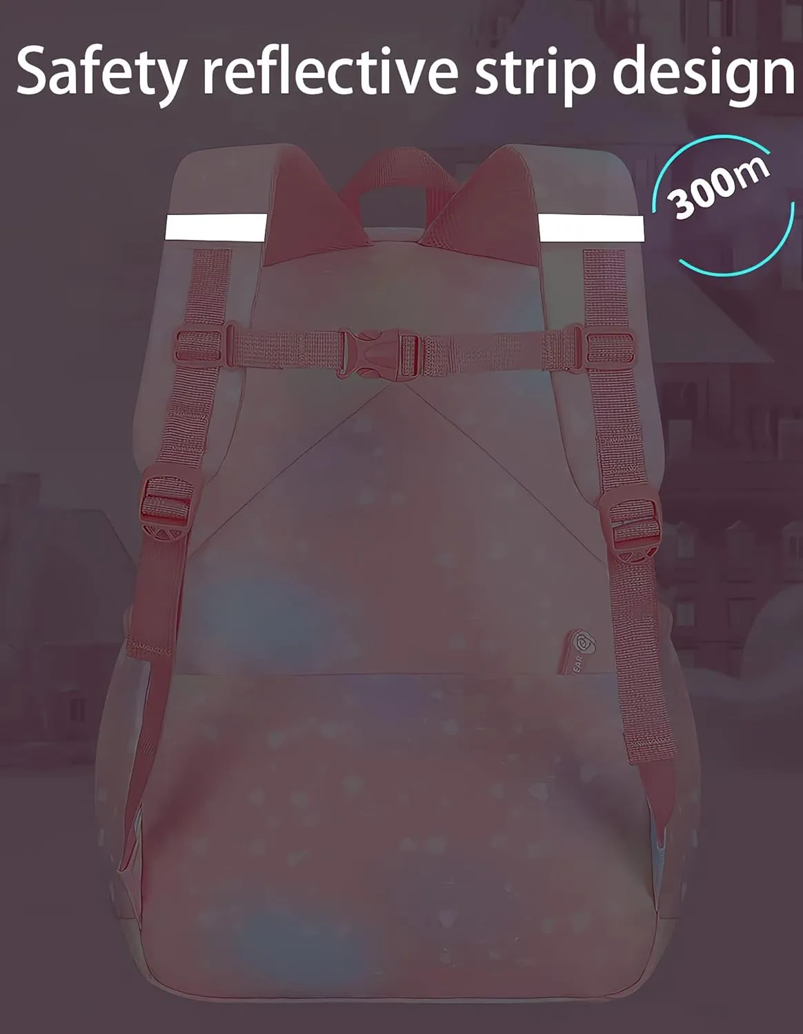Girl Backpack for School Kids, Pink Cute Bookbag with Lunch Box Rainbow Elementary School Bag Pencil Case (Pink,3Pcs Set)