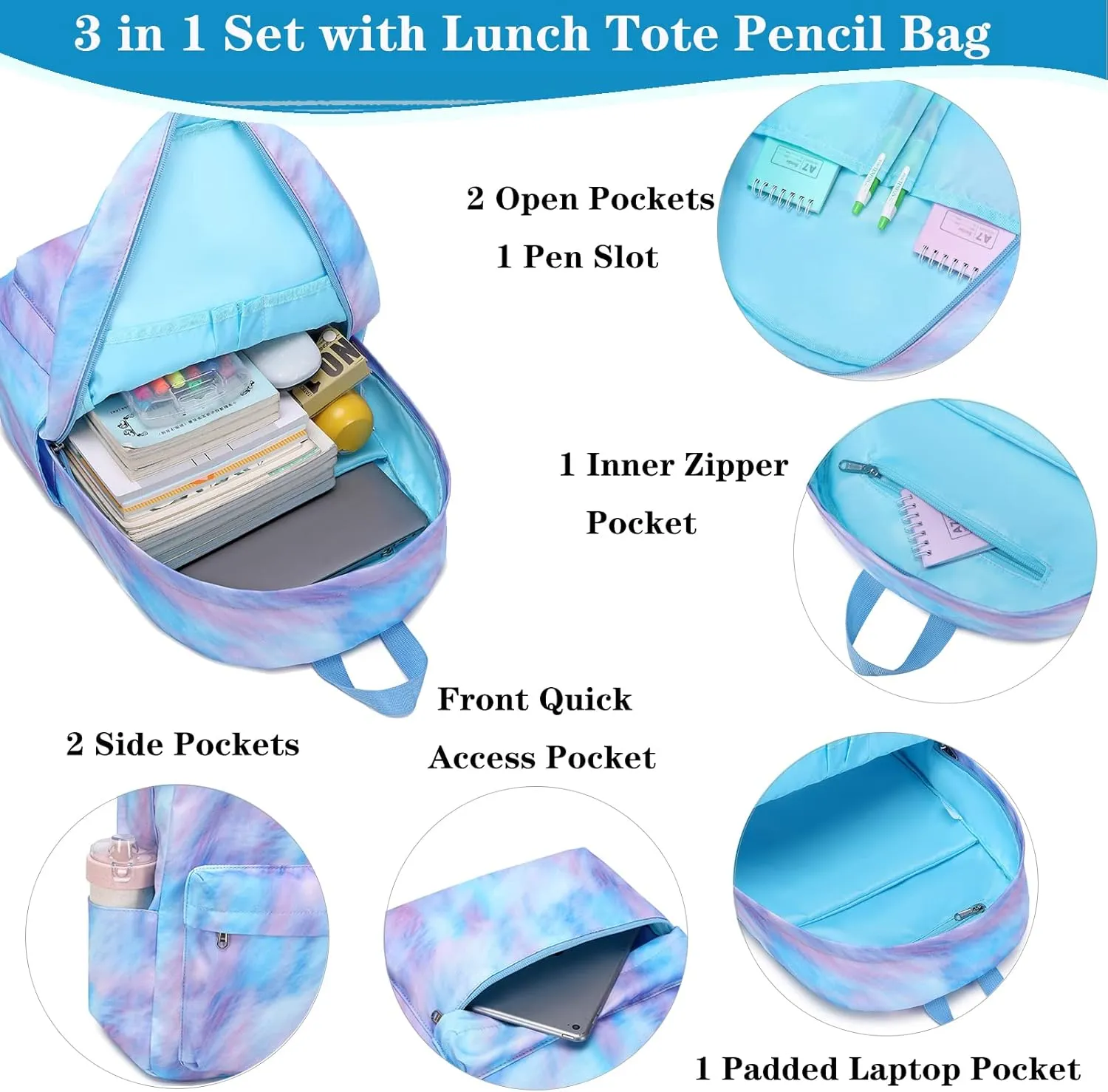 Girls Backpack School Backpack for Boys and Girls Laptop Backpack Water Resistant Middle School Bags Kids Backpacks