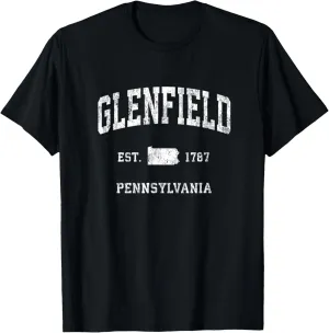 Glenfield Pennsylvania PA Vintage Athletic Sports Design T-Shirt