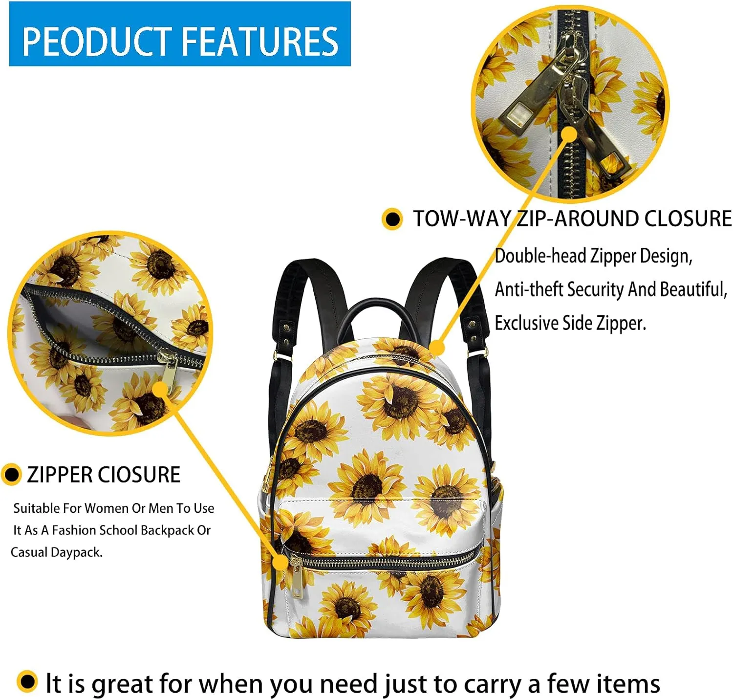 GLENLCWE Deer American Flag Backpack Purse,Patriotic Daypack for Women Mini Leather Backpack Shoulder Bag Anti Theft