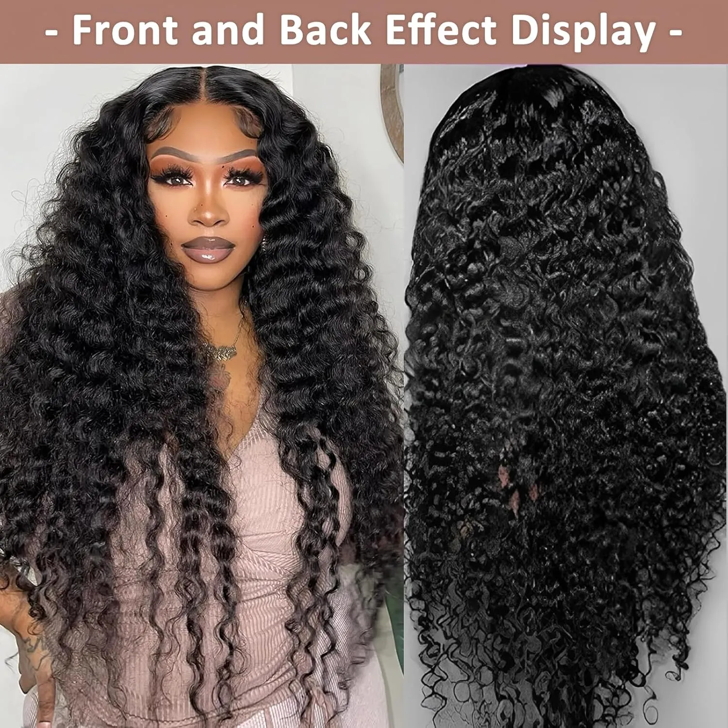 Glueless Wigs Human Hair Pre Plucked Pre Cut 5X5 Deep Wave Lace Front Wigs Human Hair for Women 22 Inch Hd Lace Frontal Natural Hairline Wear and Go 180% Density Wet Wavy Waterwave Natural Color