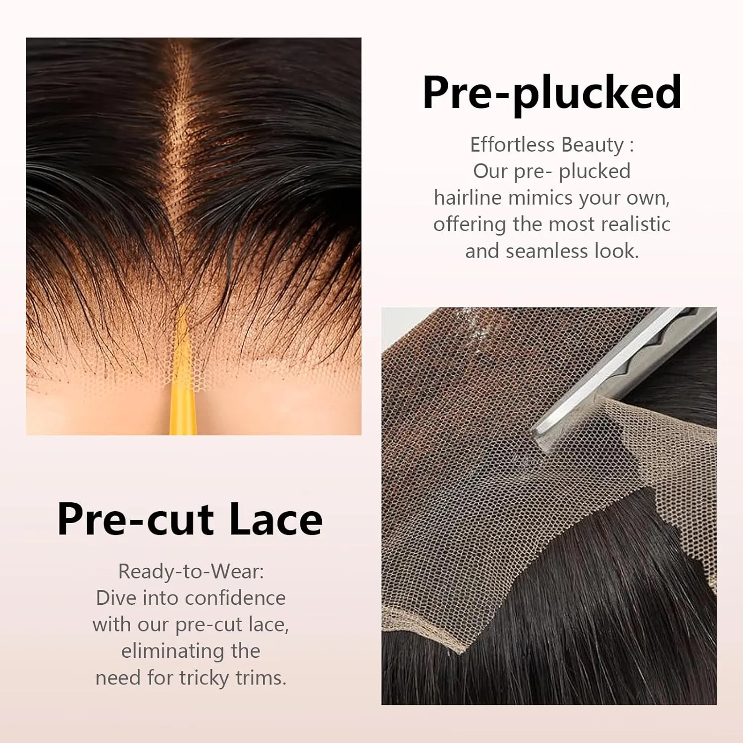 Glueless Wigs Human Hair Pre Plucked Pre Cut 5X5 Deep Wave Lace Front Wigs Human Hair for Women 22 Inch Hd Lace Frontal Natural Hairline Wear and Go 180% Density Wet Wavy Waterwave Natural Color