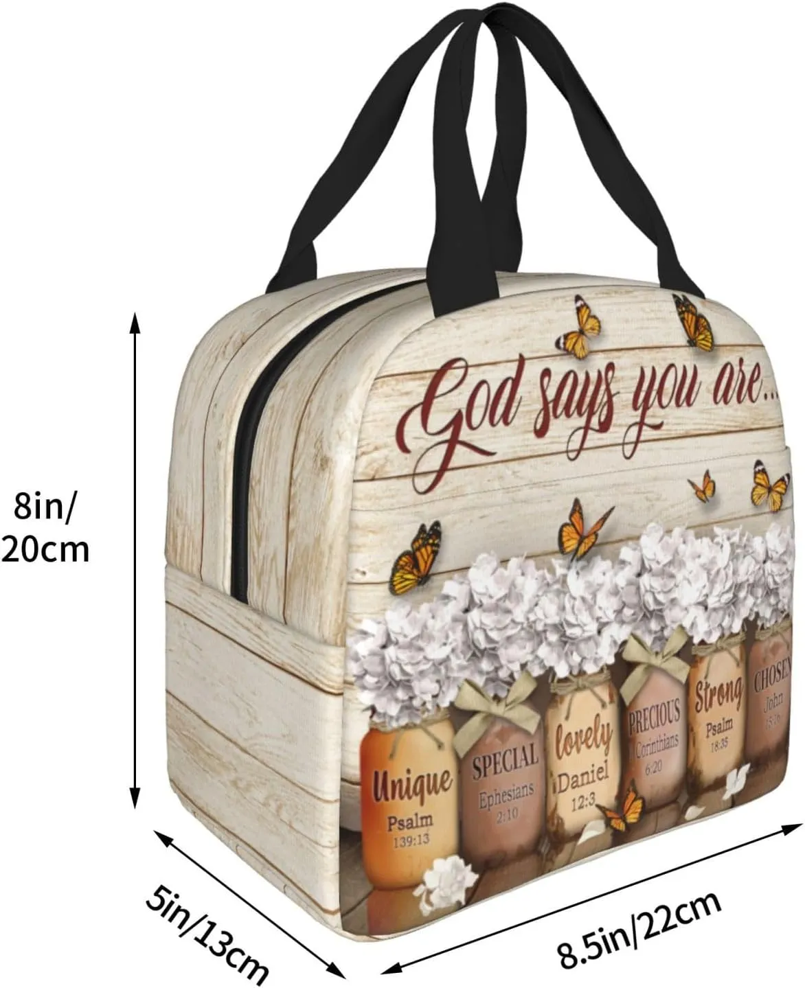 God Says You Are Lunch Bag, Religious Bible Verse Christian Lunch Bag For Women，Jesus Bible Verses Lunch Box, Christian Religious Lunch Box，For Office Work Picnic Beach