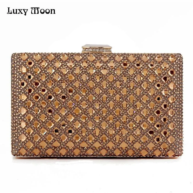 gold Clutch Women Evening bags Ladies Crystal Day Clutches Wallet Wedding Purse Party Banquet bag Black/Gold/Silver