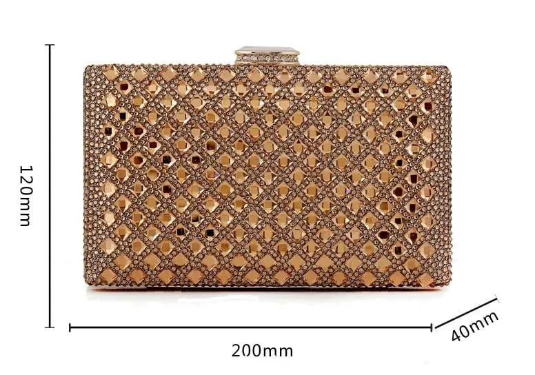 gold Clutch Women Evening bags Ladies Crystal Day Clutches Wallet Wedding Purse Party Banquet bag Black/Gold/Silver