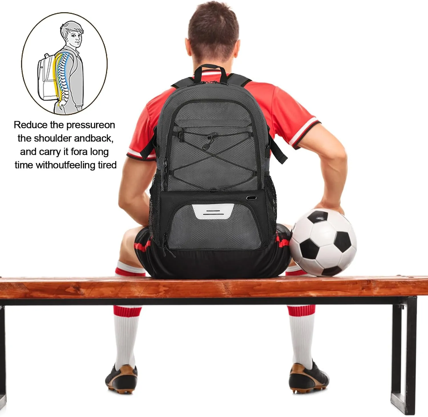 Goloni Soccer Bag,Large Sports Bag with with Separate Ball & Shoe Compartments,Youth Soccer Backpack for Basketball