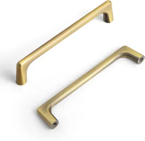 Goo-Ki 6 Pack Brass Bronze Cabinet pulls,5 inch(128mm) Hole Center Zinc Alloy Drawer Pulls,6 Pack