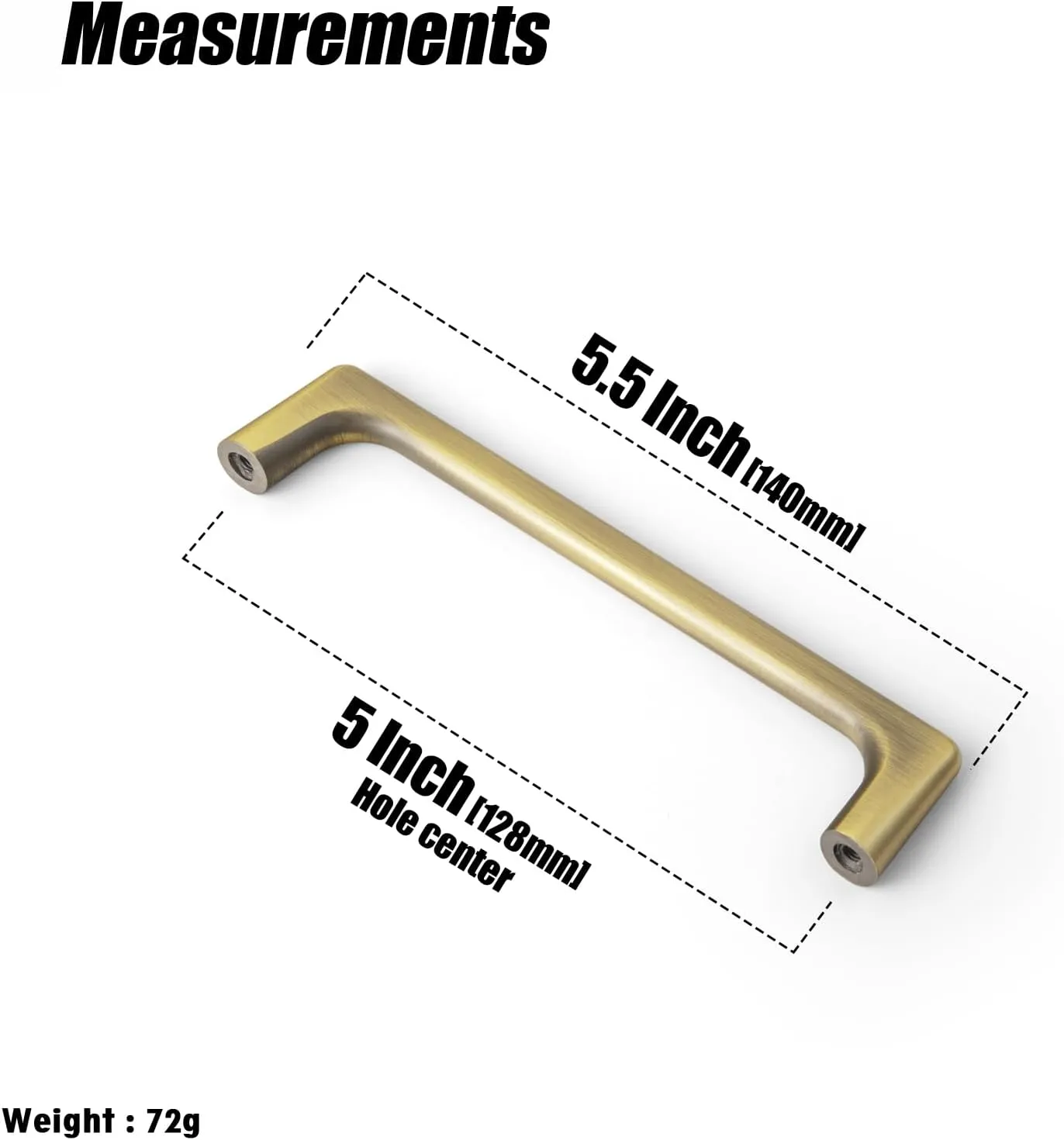 Goo-Ki 6 Pack Brass Bronze Cabinet pulls,5 inch(128mm) Hole Center Zinc Alloy Drawer Pulls,6 Pack