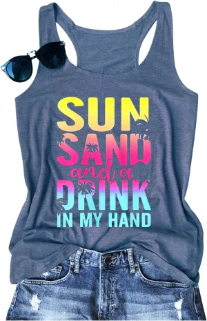 Graphic Tees for Women Summer Tank Tops Vacation Outfits for Women Country Concert Tops Summer Racer Back Tank Tops
