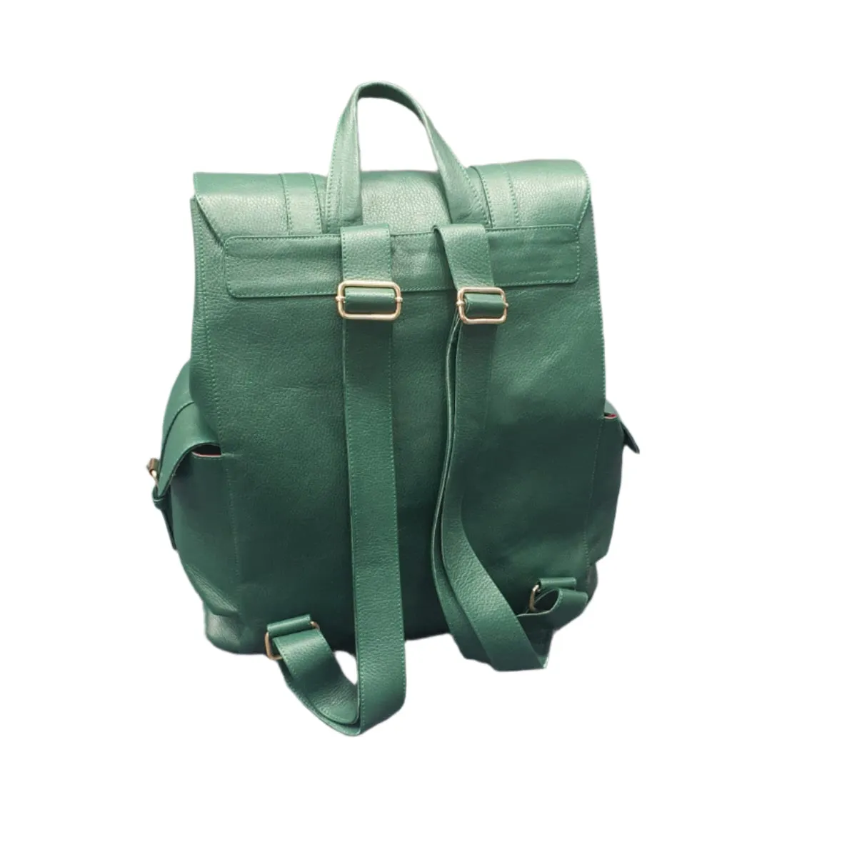Green Leather Ruck Sack