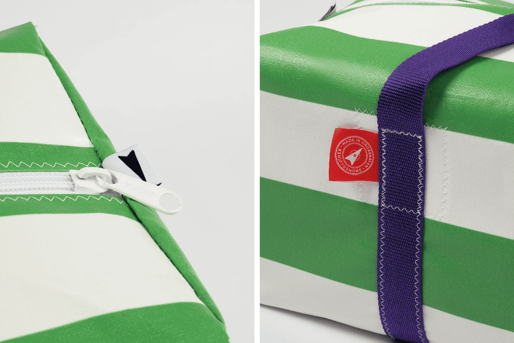 Green Medium Holdall (42L) - Classic Stripe