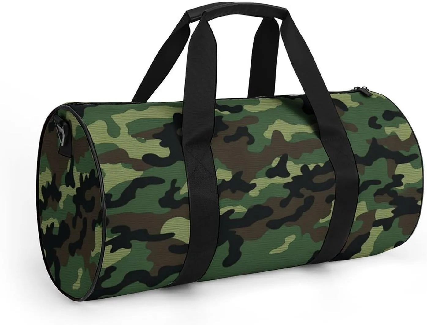 Green Military Pattern Gym Bag Small Travel Duffle Bag with Compartment Carry On Weekender Bag for Women Men