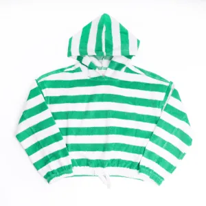 Green Stripe Terry Hoodie | 7-16