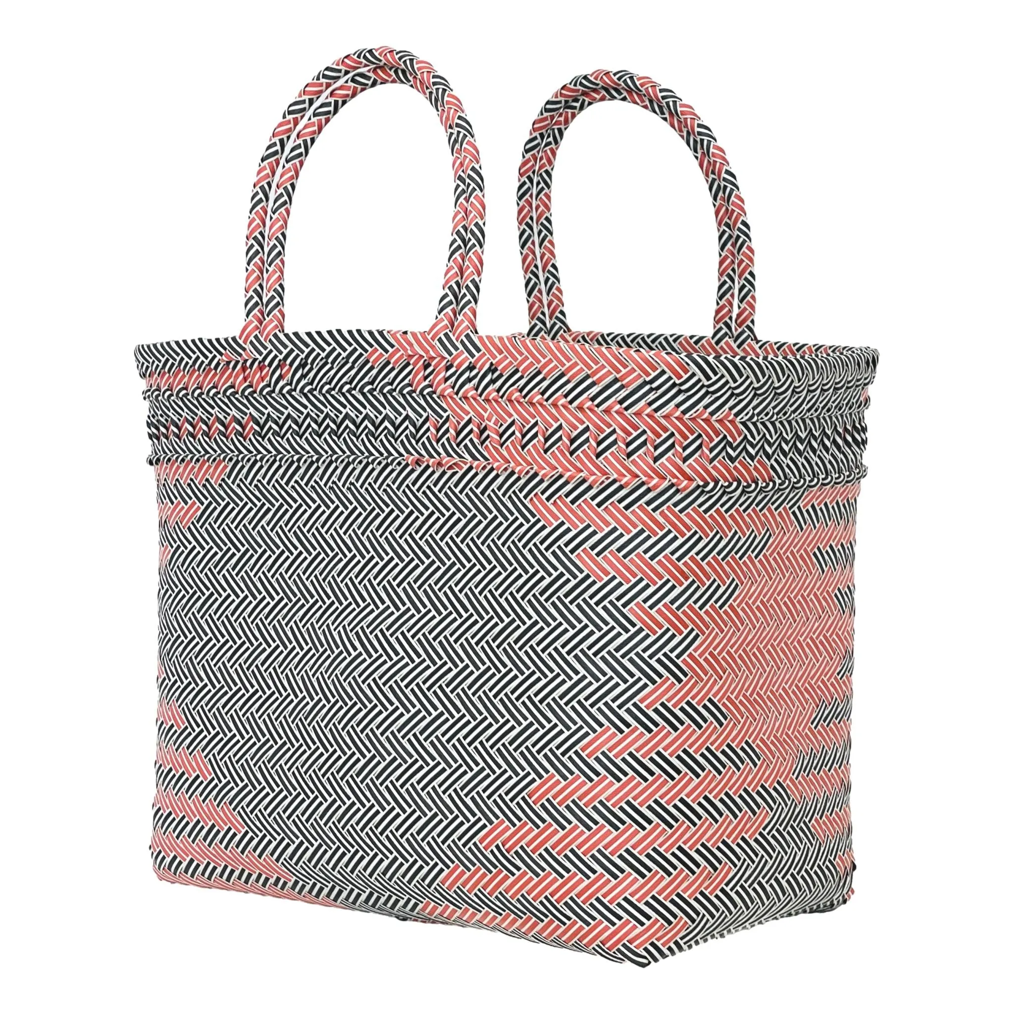 GREY Herringbone Short Handle Shopper