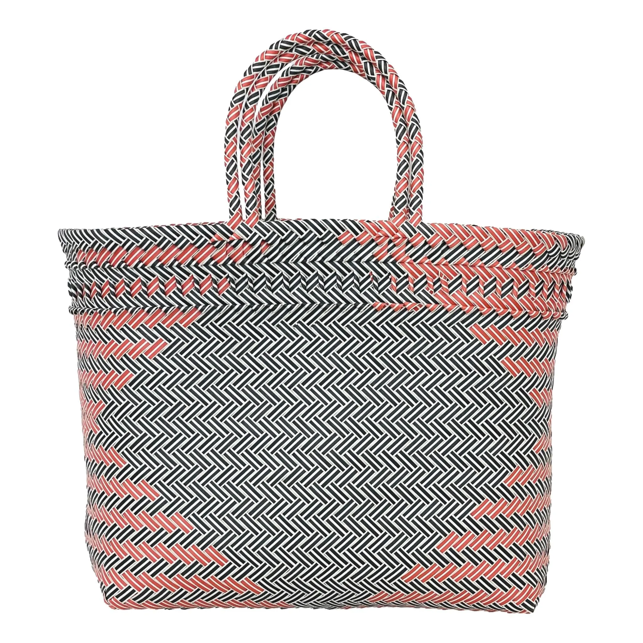 GREY Herringbone Short Handle Shopper